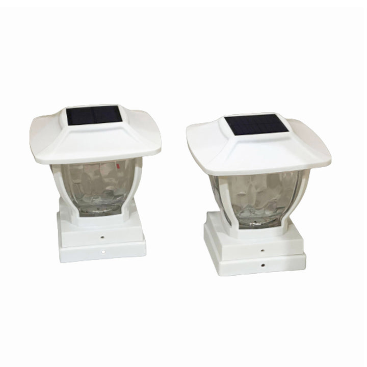 Wave Style Solar Powered Post Lights (Set of 4)