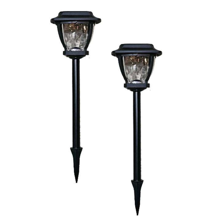 Wave Style Solar Powered Pathway Lights (Set of 2)