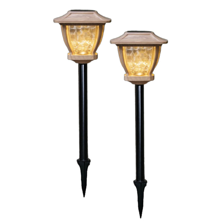 Wave Style Solar Powered Pathway Lights (Set of 2)