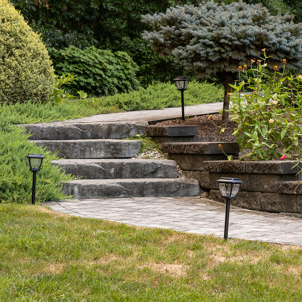 Wave Style Solar Powered Pathway Lights (Set of 2)