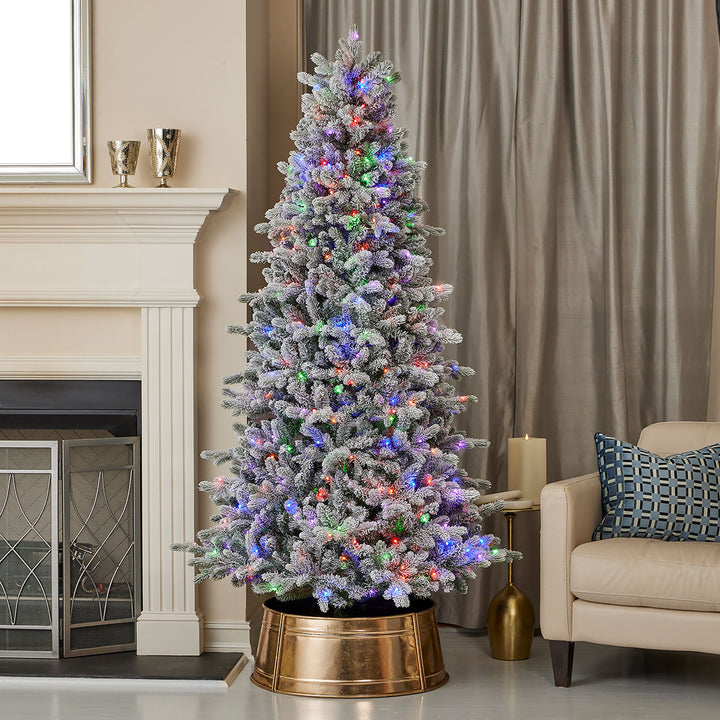 Flocked Palmetto Pine Christmas Tree