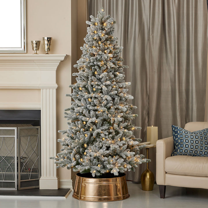 Flocked Palmetto Pine Christmas Tree