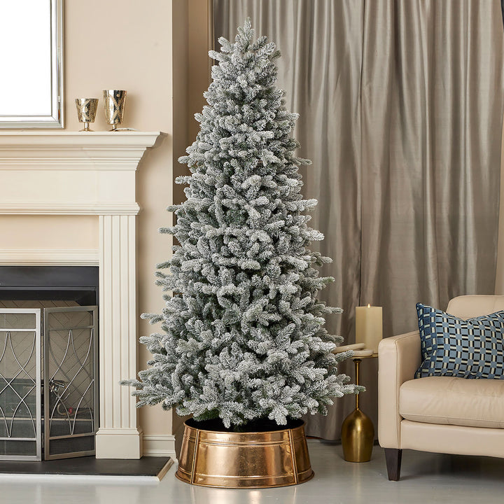 Flocked Palmetto Pine Christmas Tree