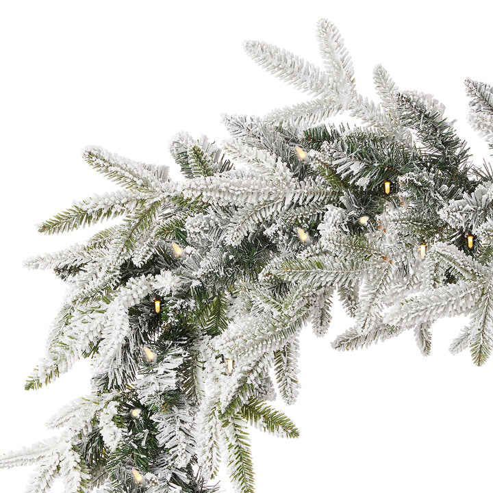 9' Flocked Frasier Fir Garland
