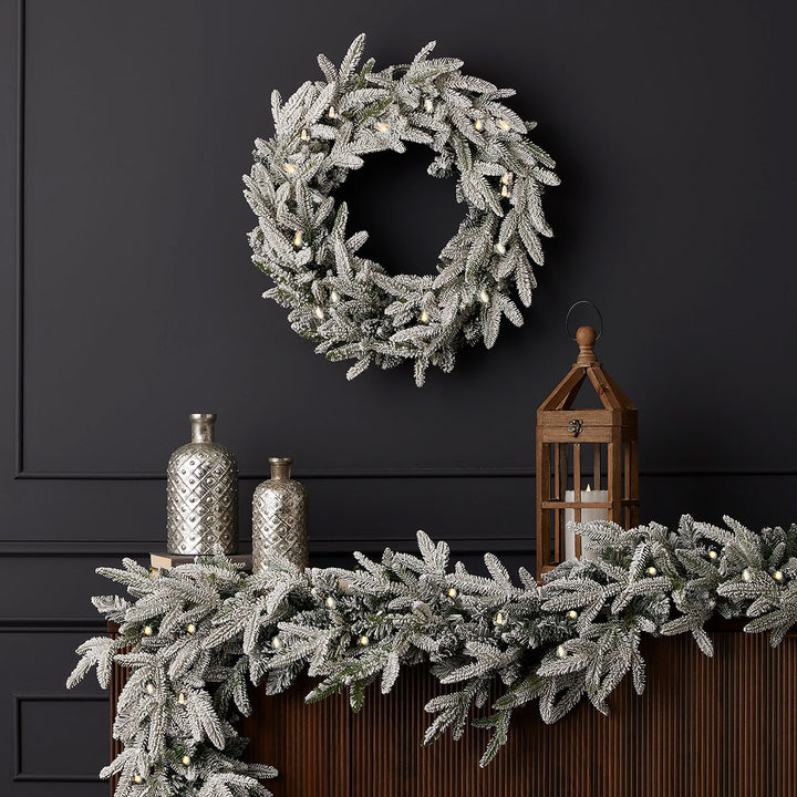 9' Flocked Frasier Fir Garland