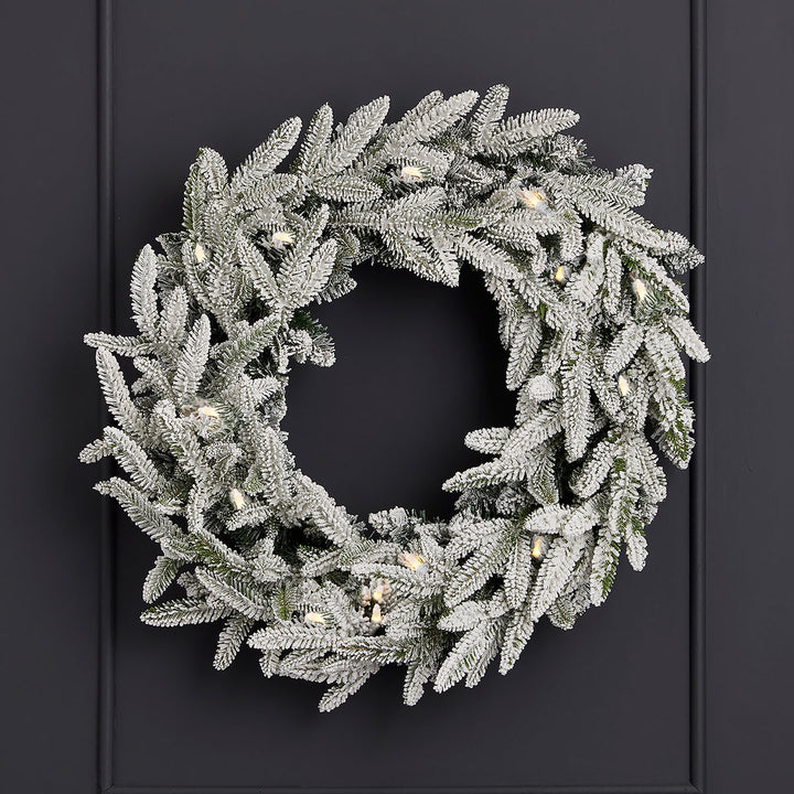 24'' Flocked Frasier Fir Wreath