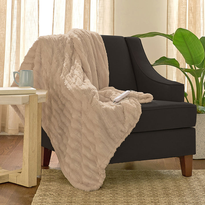 Oversized Faux Fur Heated Throw