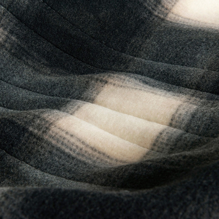 Oversized Plaid Faux Fur Heated Throw