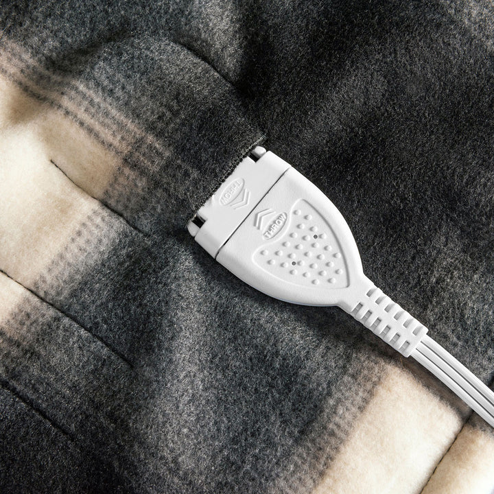 Oversized Plaid Faux Fur Heated Throw