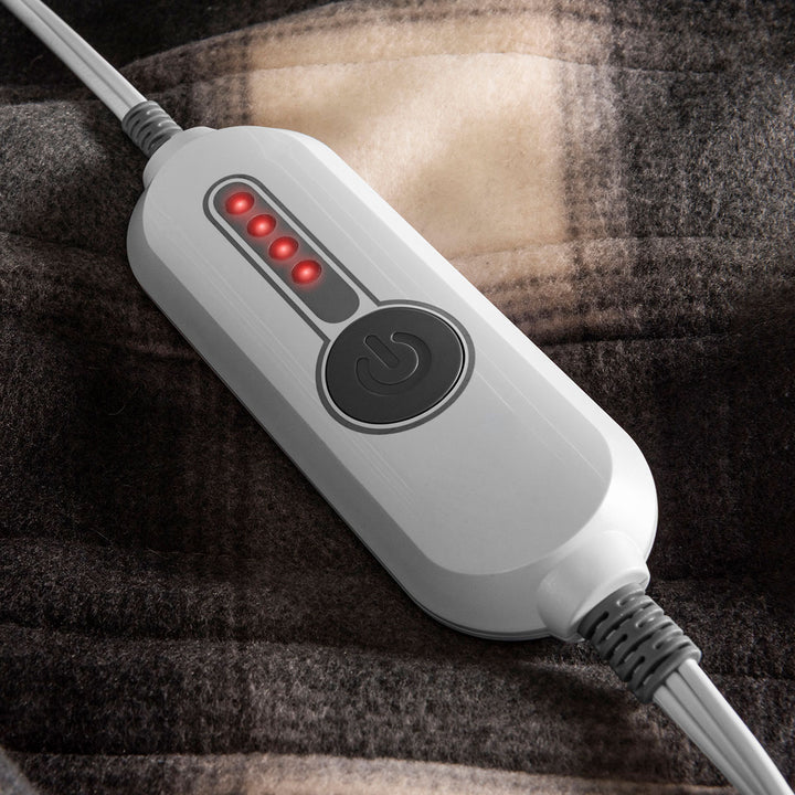 Oversized Plaid Faux Fur Heated Throw