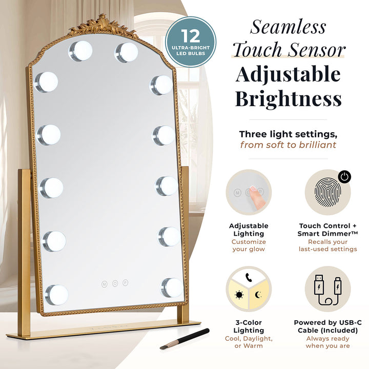 LED Gold Hollywood Mirror