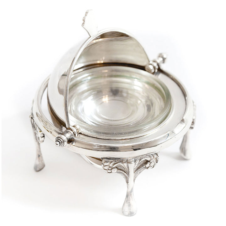 Silver Roll Top Caviar Server