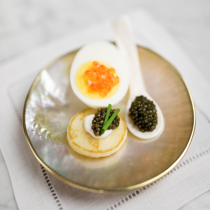 Mother of Pearl Caviar Dish and Spoon Duo