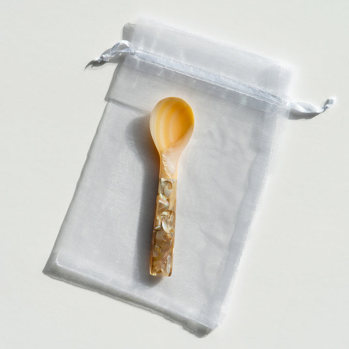 Mother of Pearl Caviar Dish and Spoon Duo