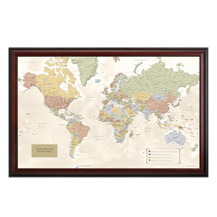 World Traveler Push Pin Map