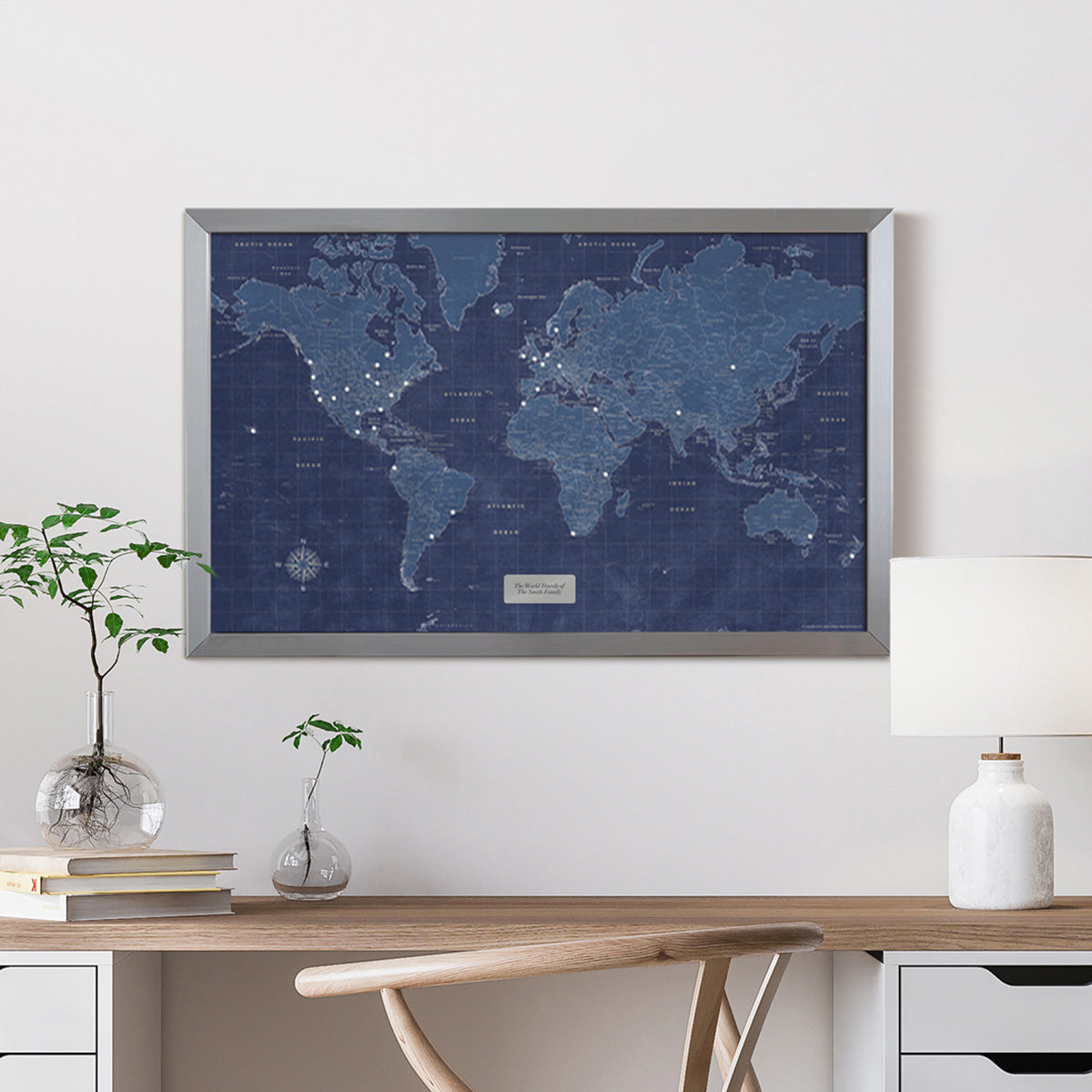 Modern Blueprint World Travel Map – Sharper Image