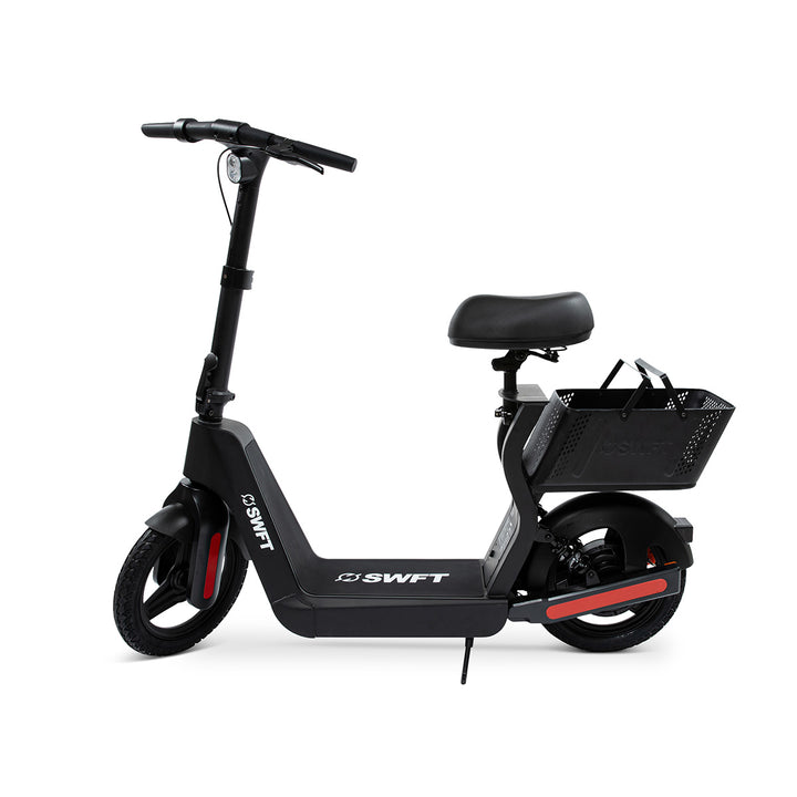Sit-Down Electric Scooter with Basket