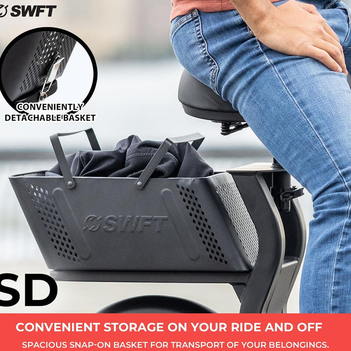 Sit-Down Electric Scooter with Basket