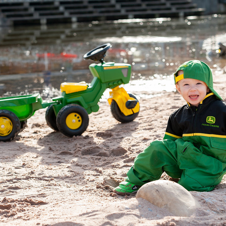 John Deere 3-Wheeled Pedal Tractor With Trailer