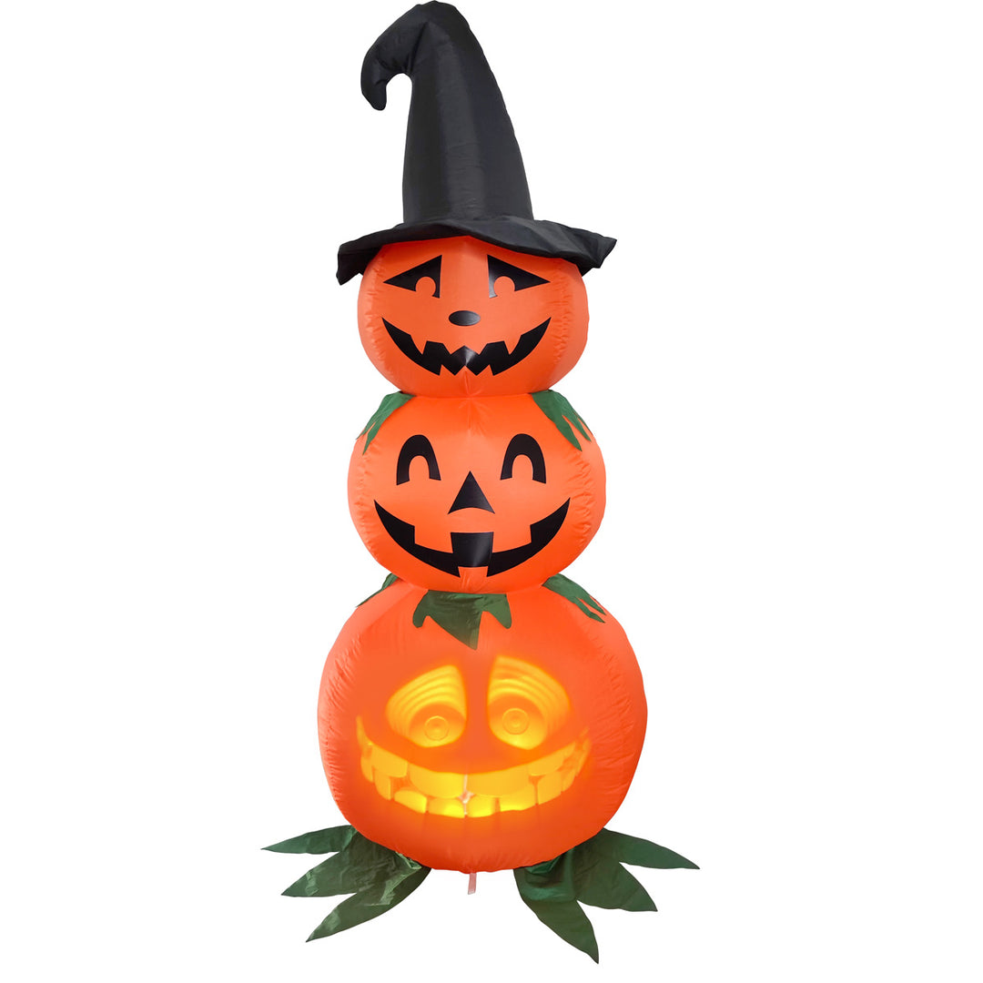 Inflatable 6' Stack Animated Jack-O-Lantern | 6 Ft Animated Halloween ...