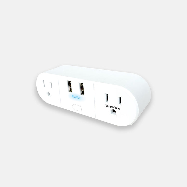 Voice-Activated Dual Outlet with USB Charging