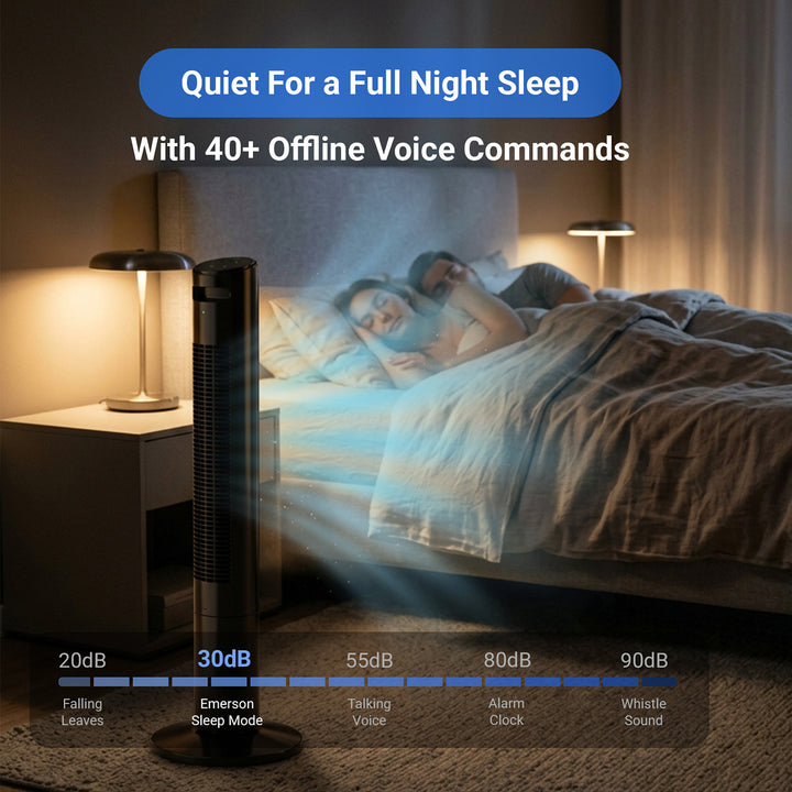 Voice-Controlled Oscillating Tower Fan