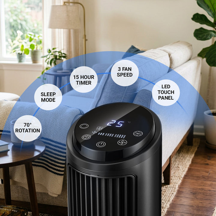 Voice-Controlled Oscillating Tower Fan