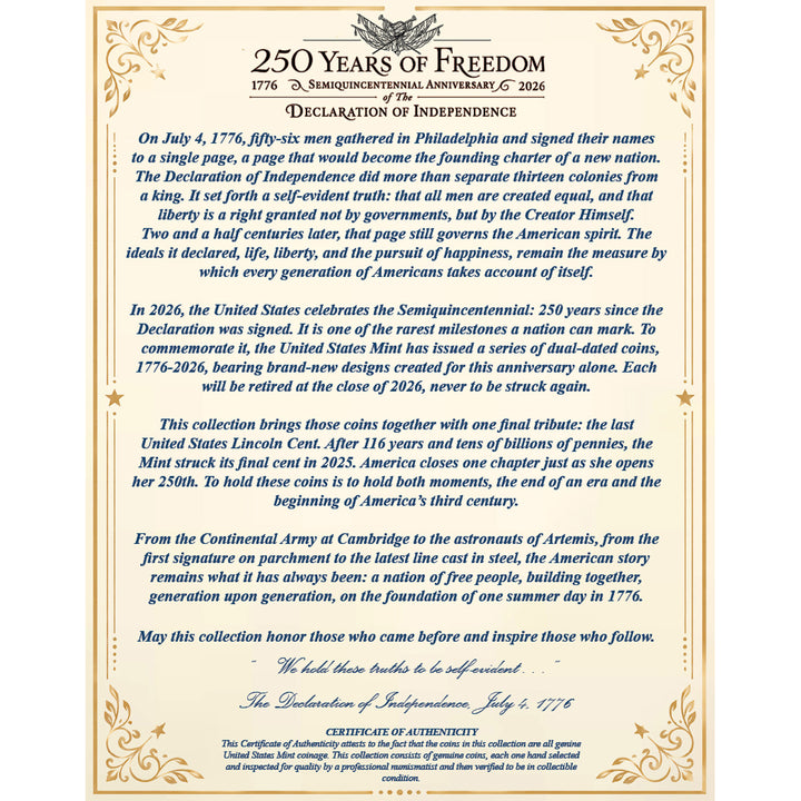 250th Anniversary Collectable Coin Set