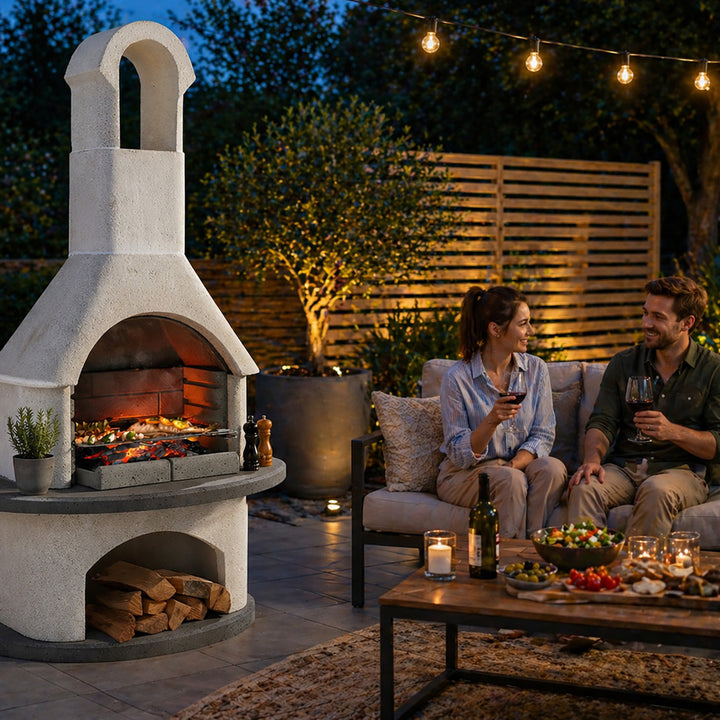 Deluxe Outdoor Fireplace and BBQ