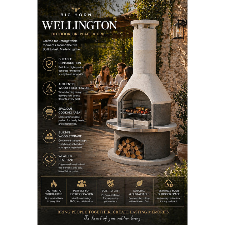 Deluxe Outdoor Fireplace and BBQ