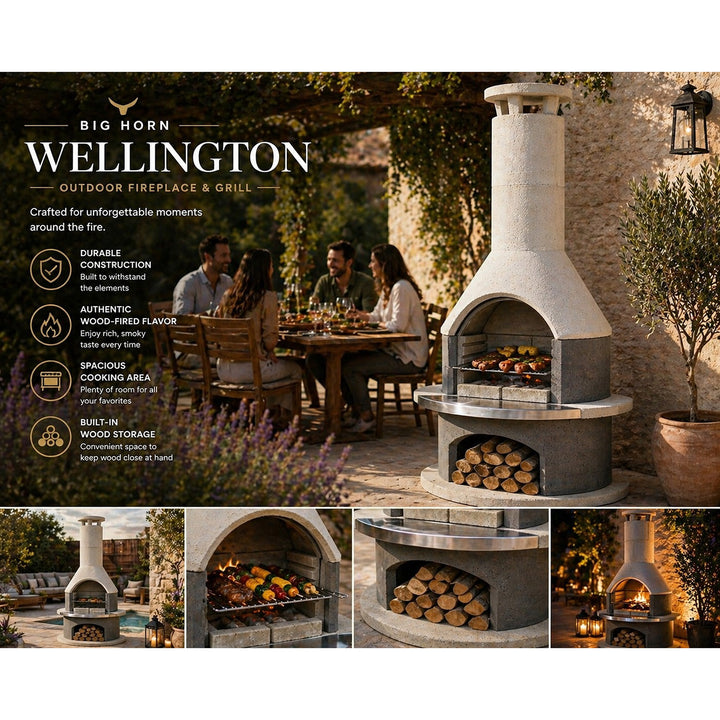 Deluxe Outdoor Fireplace and BBQ