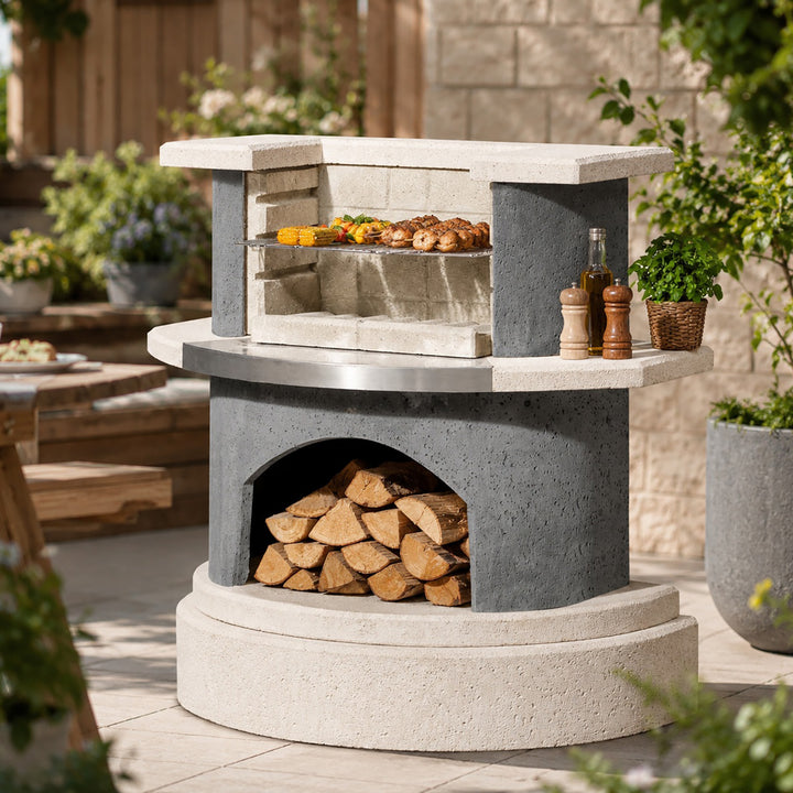 Deluxe Outdoor Fireplace and BBQ