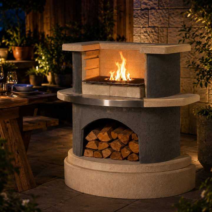 Deluxe Outdoor Fireplace and BBQ