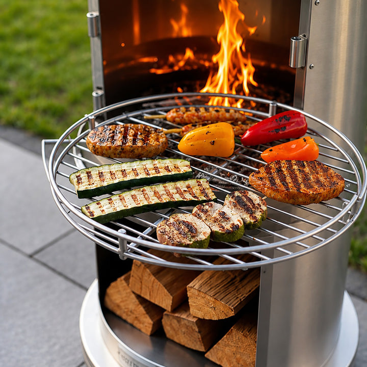 Deluxe Stainless Steel Outdoor Fireplace and BBQ