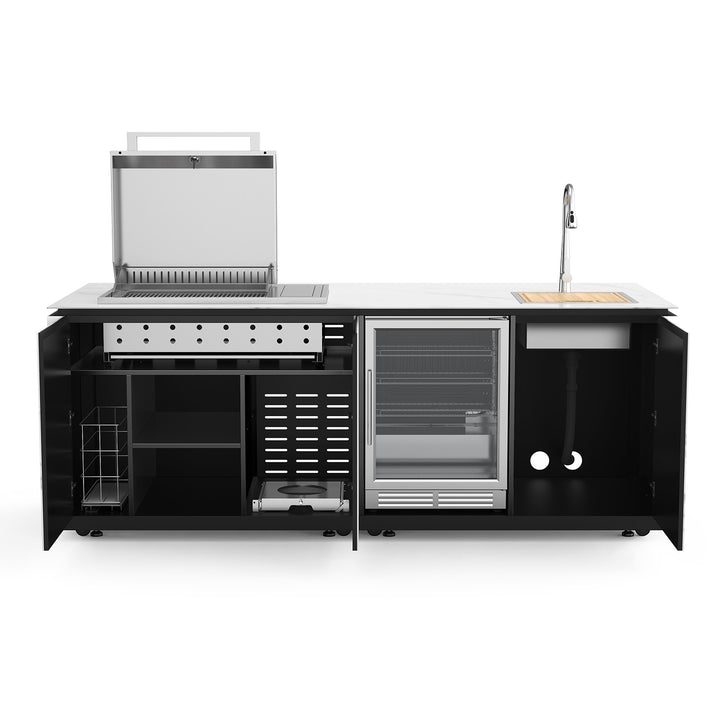 Luxury Outdoor Kitchen Island Grill with Marble Finish