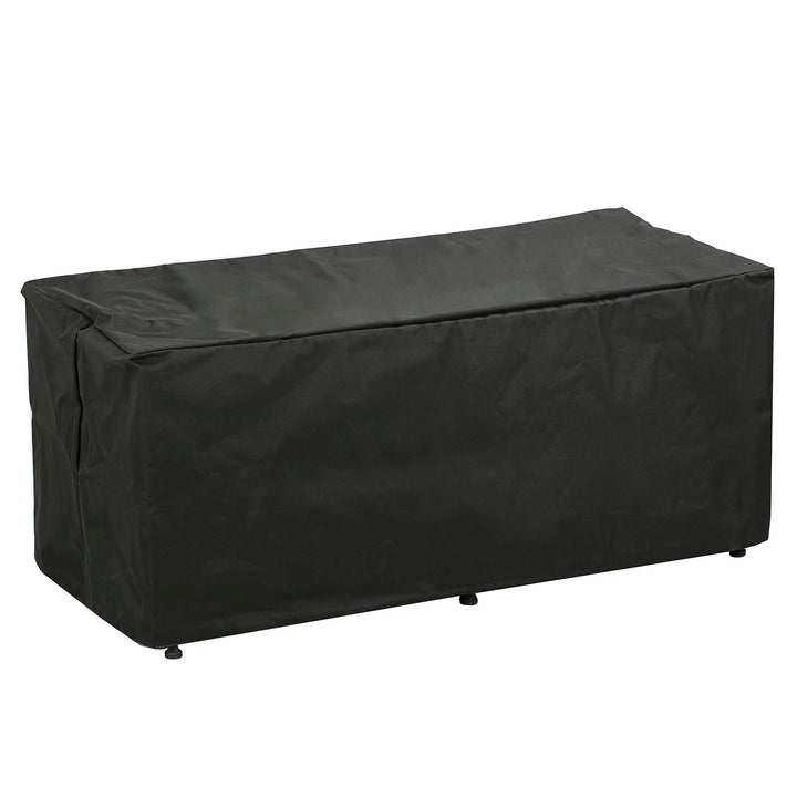 Modern Rectangular Fire Pit Table with Lid and Gas Tank Cover