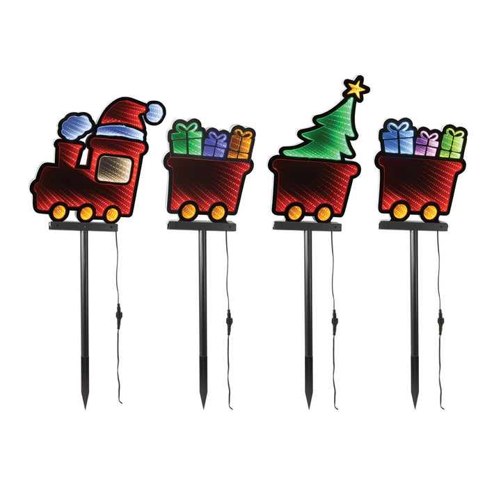 Holiday Infinity Light Lawn Stakes (Set of 4)