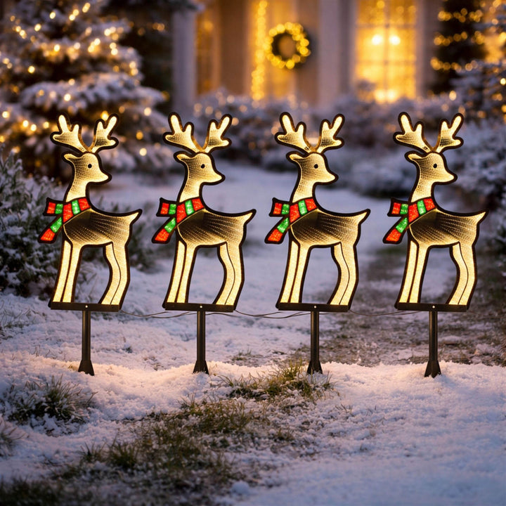 Holiday Infinity Light Lawn Stakes (Set of 4)