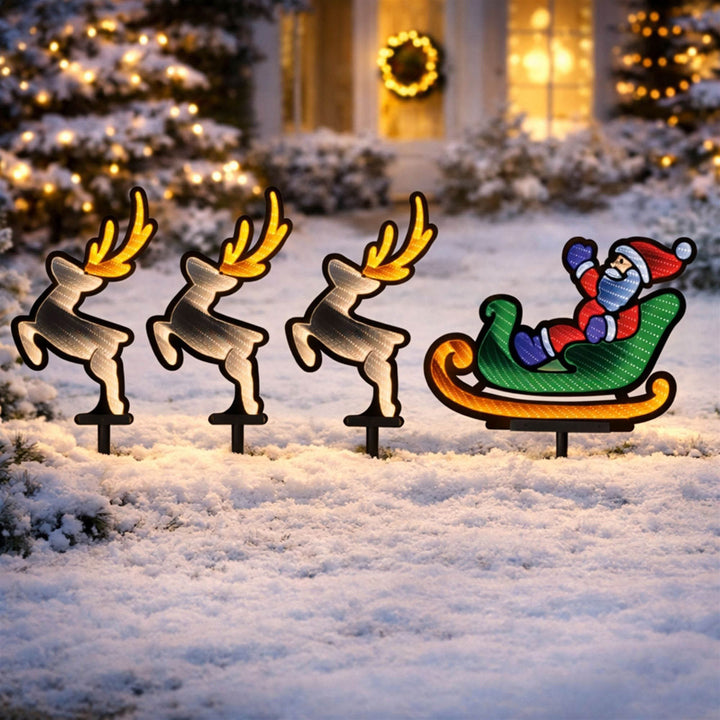 Holiday Infinity Light Lawn Stakes (Set of 4)