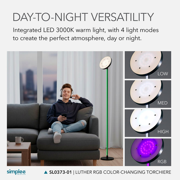 Music Sync RGB Torchiere Lamp