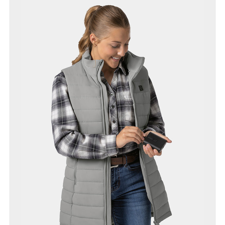 Women's Heated Long Puffer Vest