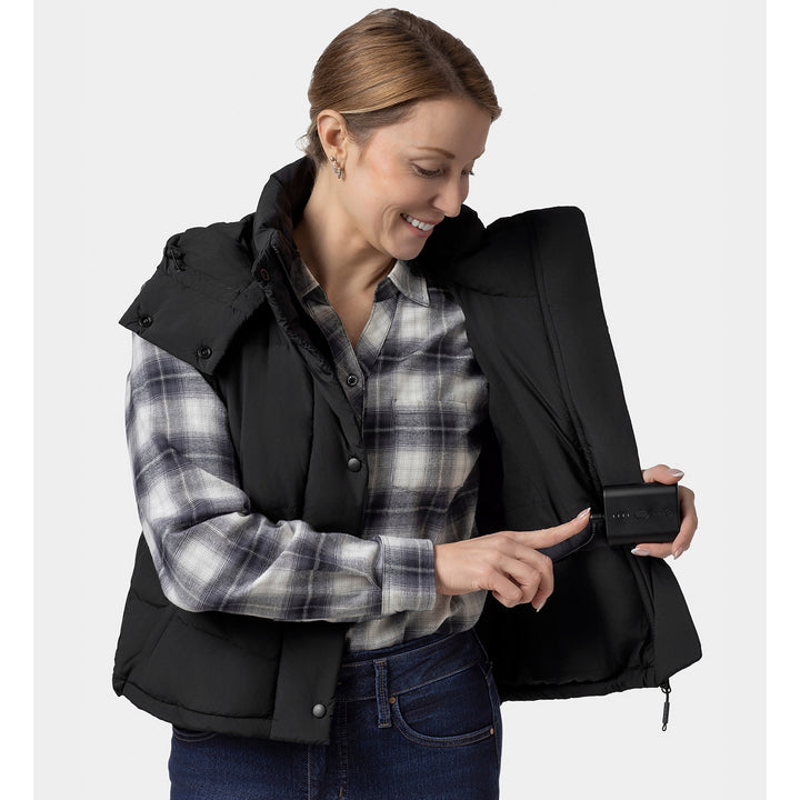 Women's Heated Hooded Down Vest