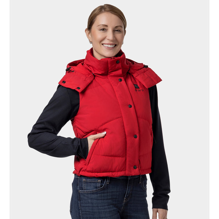 Women's Heated Hooded Down Vest