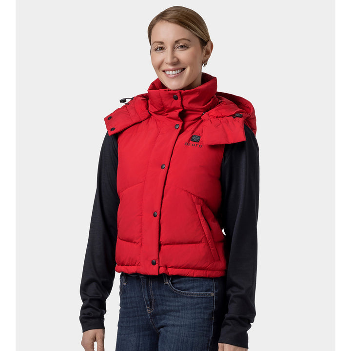 Women's Heated Hooded Down Vest