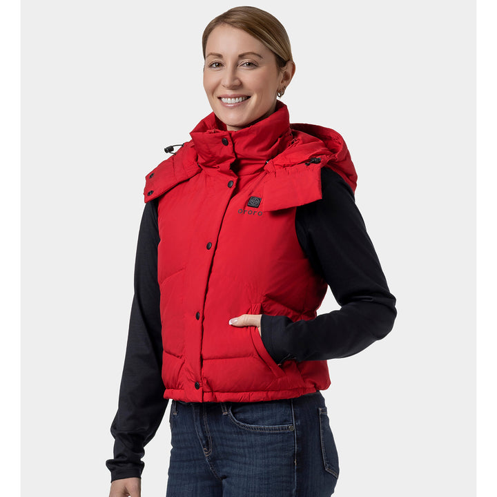 Women's Heated Hooded Down Vest