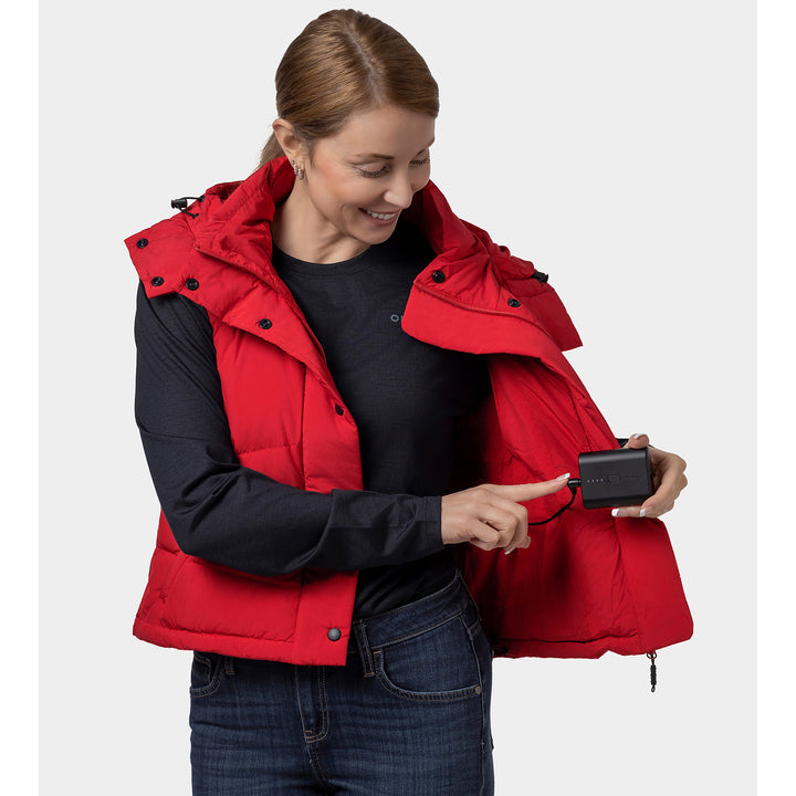 Women's Heated Hooded Down Vest
