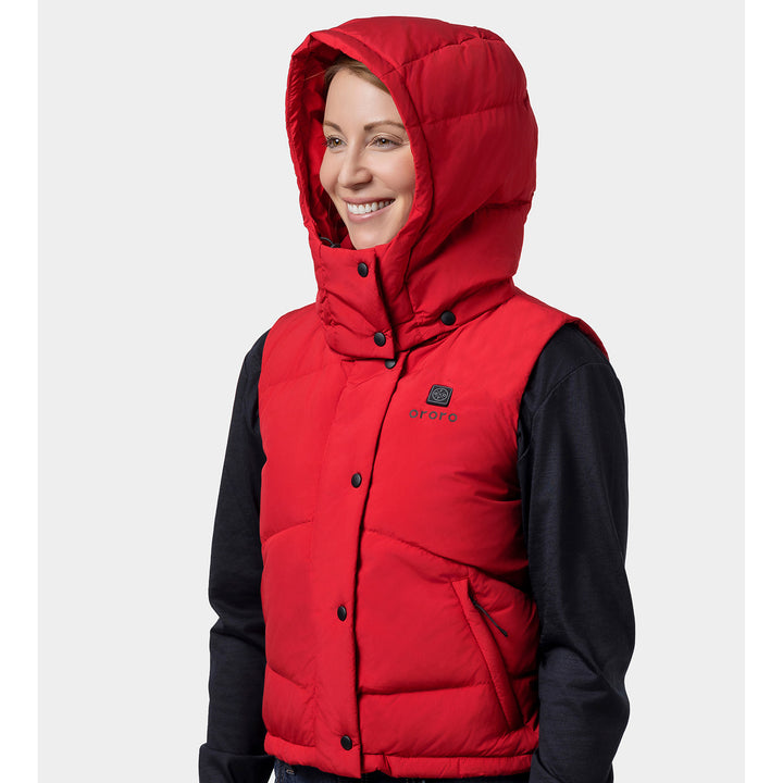 Women's Heated Hooded Down Vest