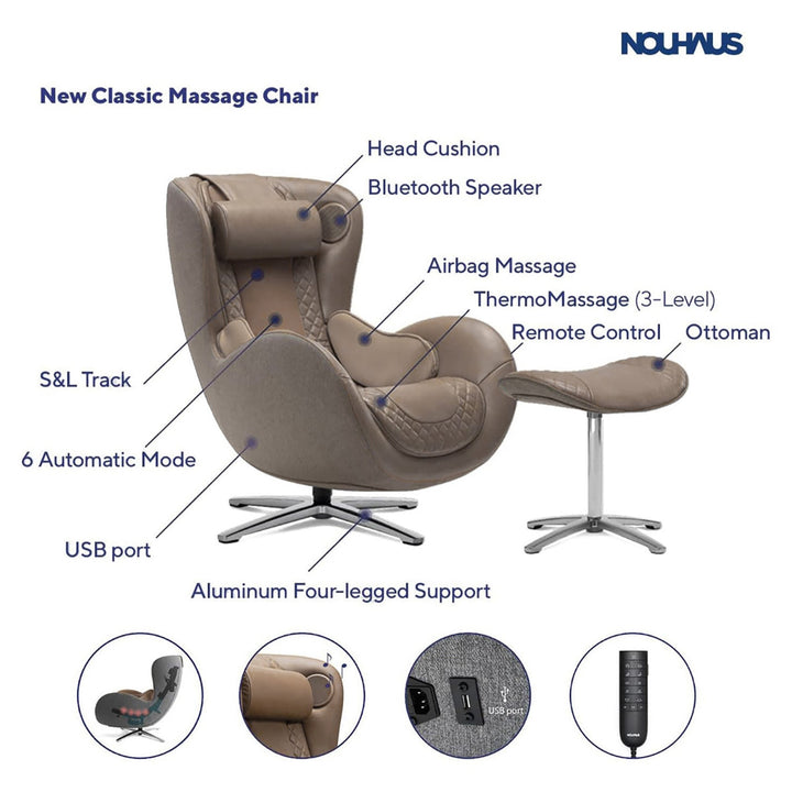 6-Mode Heated Full Body Massage Chair with Ottoman