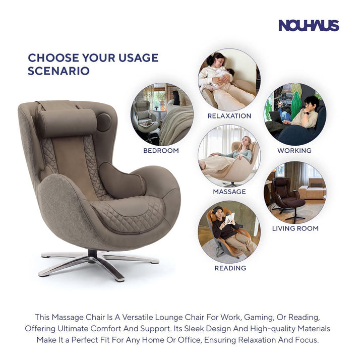 6-Mode Heated Full Body Massage Chair with Ottoman