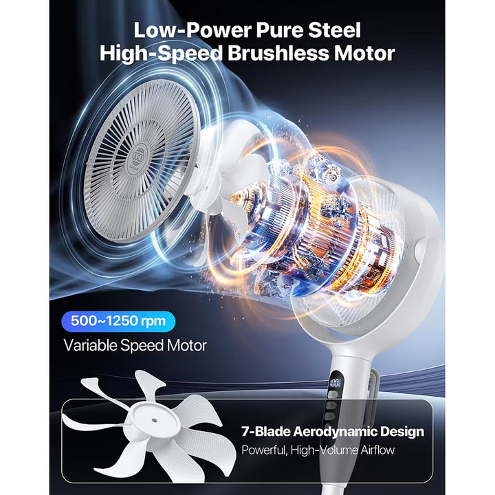 Cordless Indoor/Outdoor Adjustable Oscillating Fan